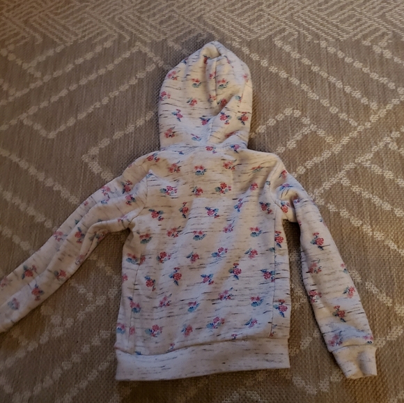 Reflex Kids Light Gray Floral Print Sequin Hoodie. - Picture 5 of 10